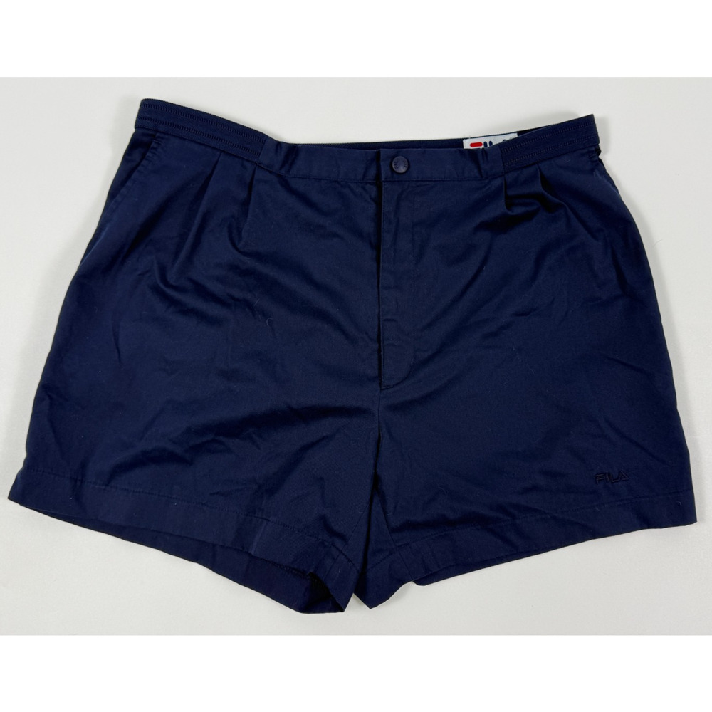 Vintage 90s Fila Tennis Retro Short Shorts Navy Blue Size 52 RN 91175 Activewear